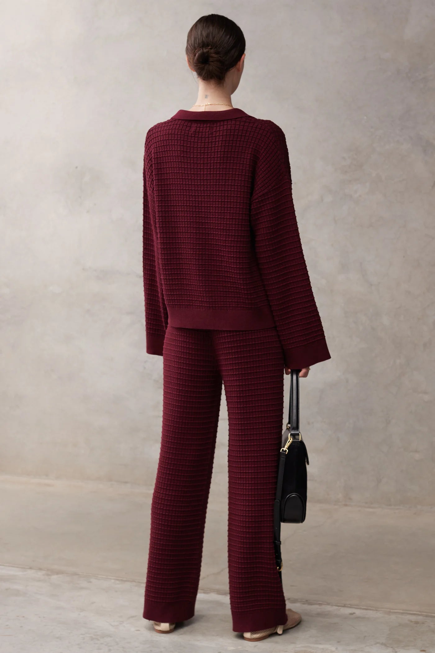 Oriane Knit Shirt - Dark Cherry