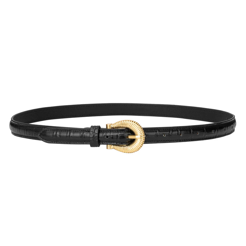 The Matea Belt - Black Croc