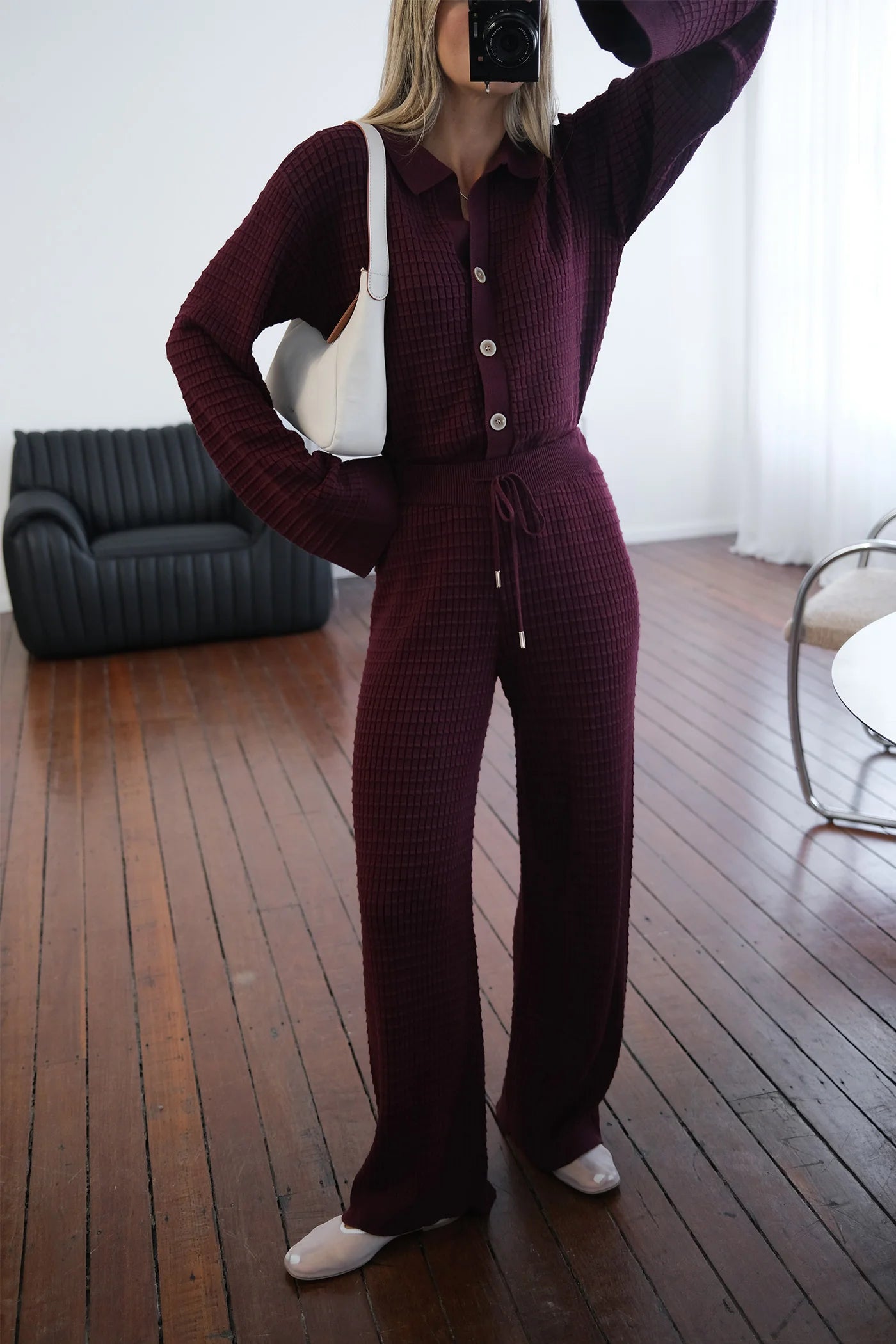 Lonie Knit Pants - Dark Cherry