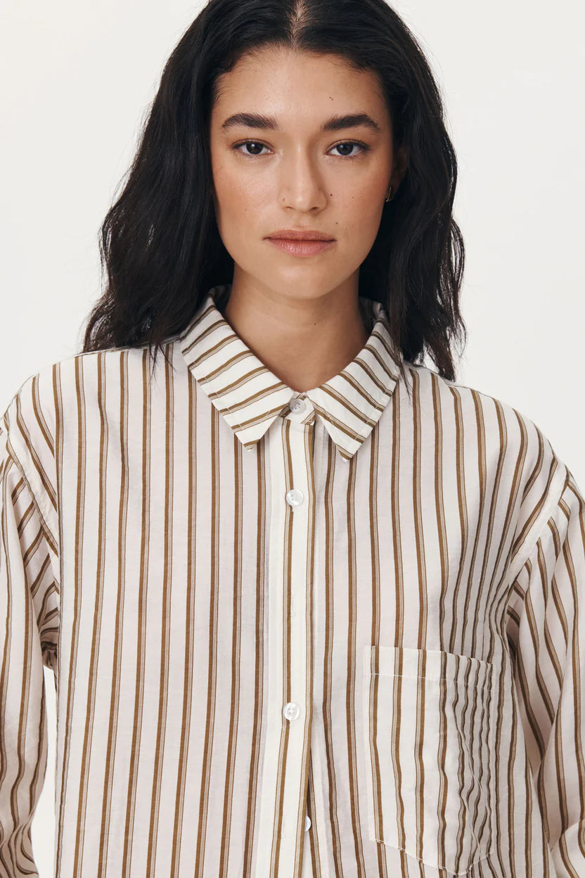 Romona Stripe Long Sleeve Shirt - Sienna