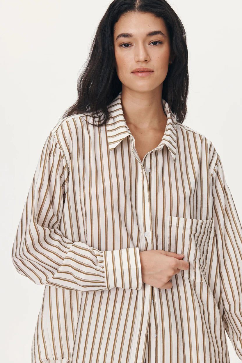 Romona Stripe Long Sleeve Shirt - Sienna