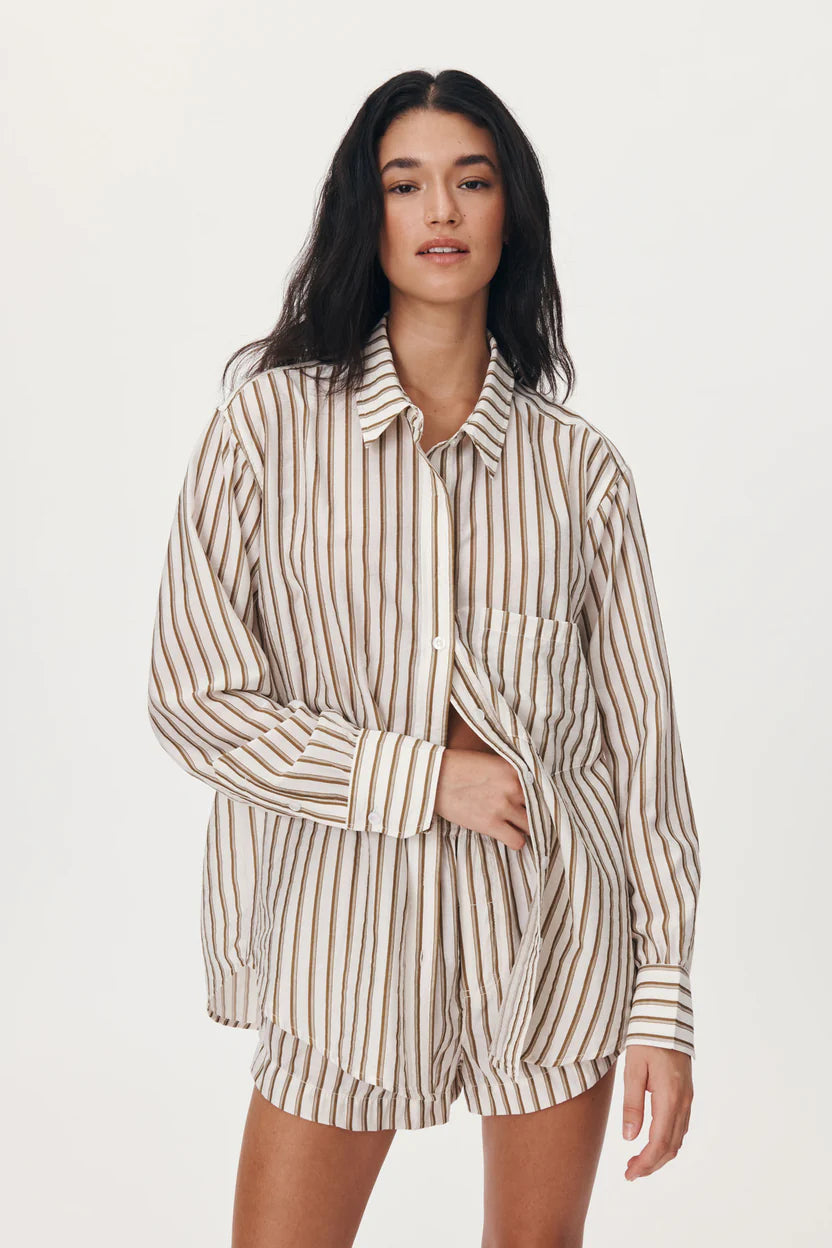 Romona Stripe Long Sleeve Shirt - Sienna