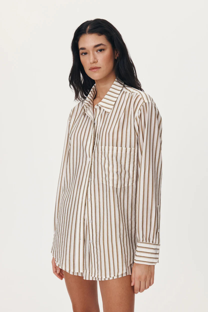 Romona Stripe Long Sleeve Shirt - Sienna