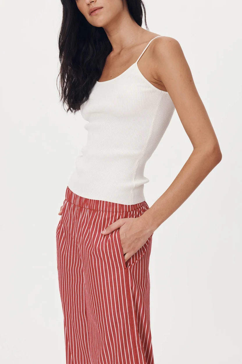 Rocco Stripe Pants - Cherry Red