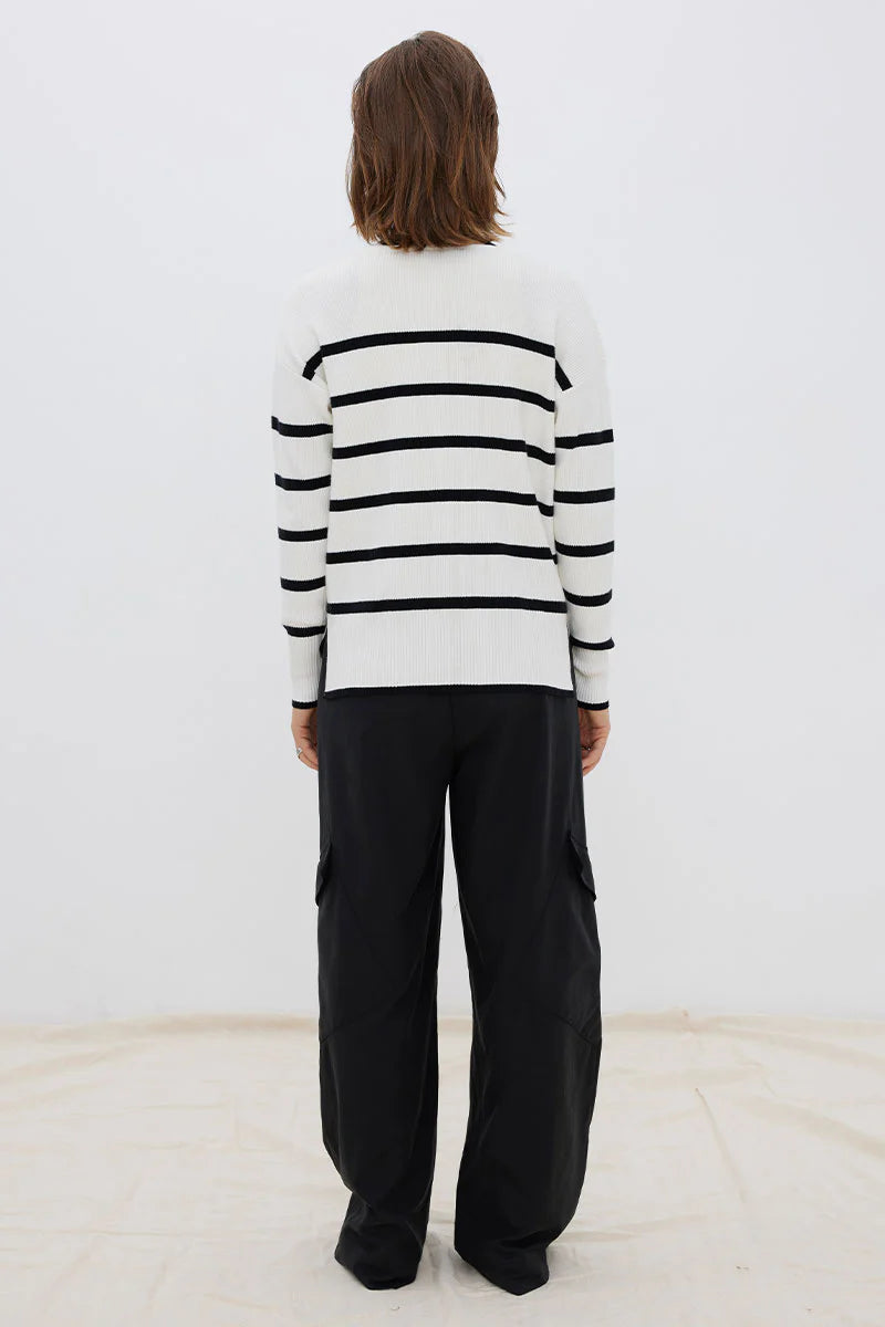 Repose Combo Knit - Ecru/Black