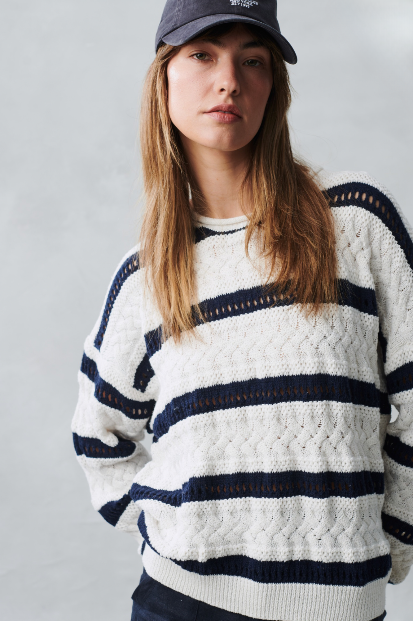 Arty Sweater - Navy Stripe